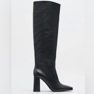 Zara over the knee leather boots